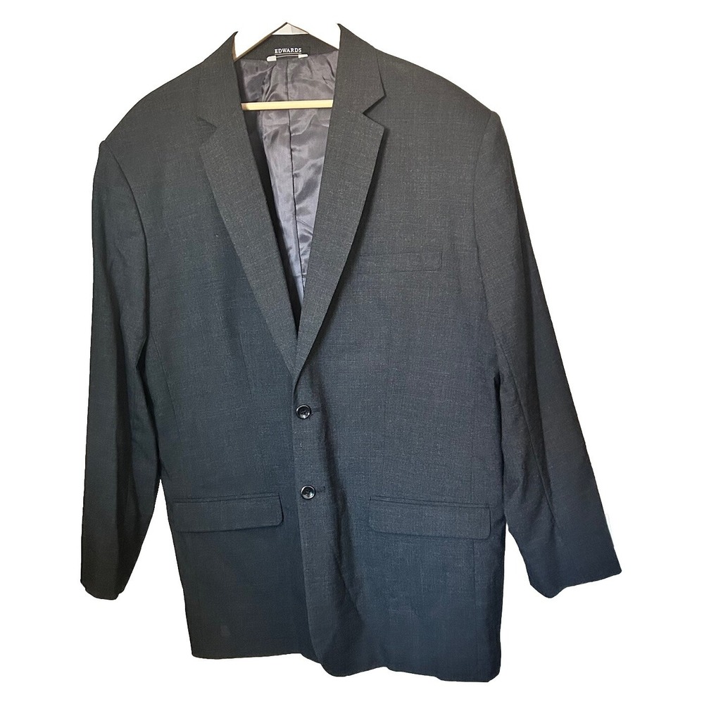 Edward Men's New 50R Charcoal Redwood and Ross Signature Suit Jacket